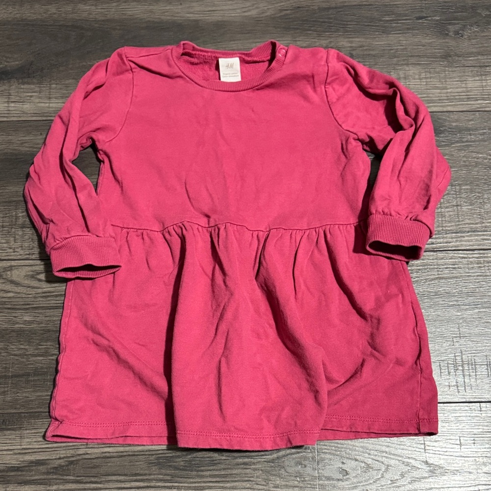 H&M Fuchsia Long Sleeve Kids Sweater Dress